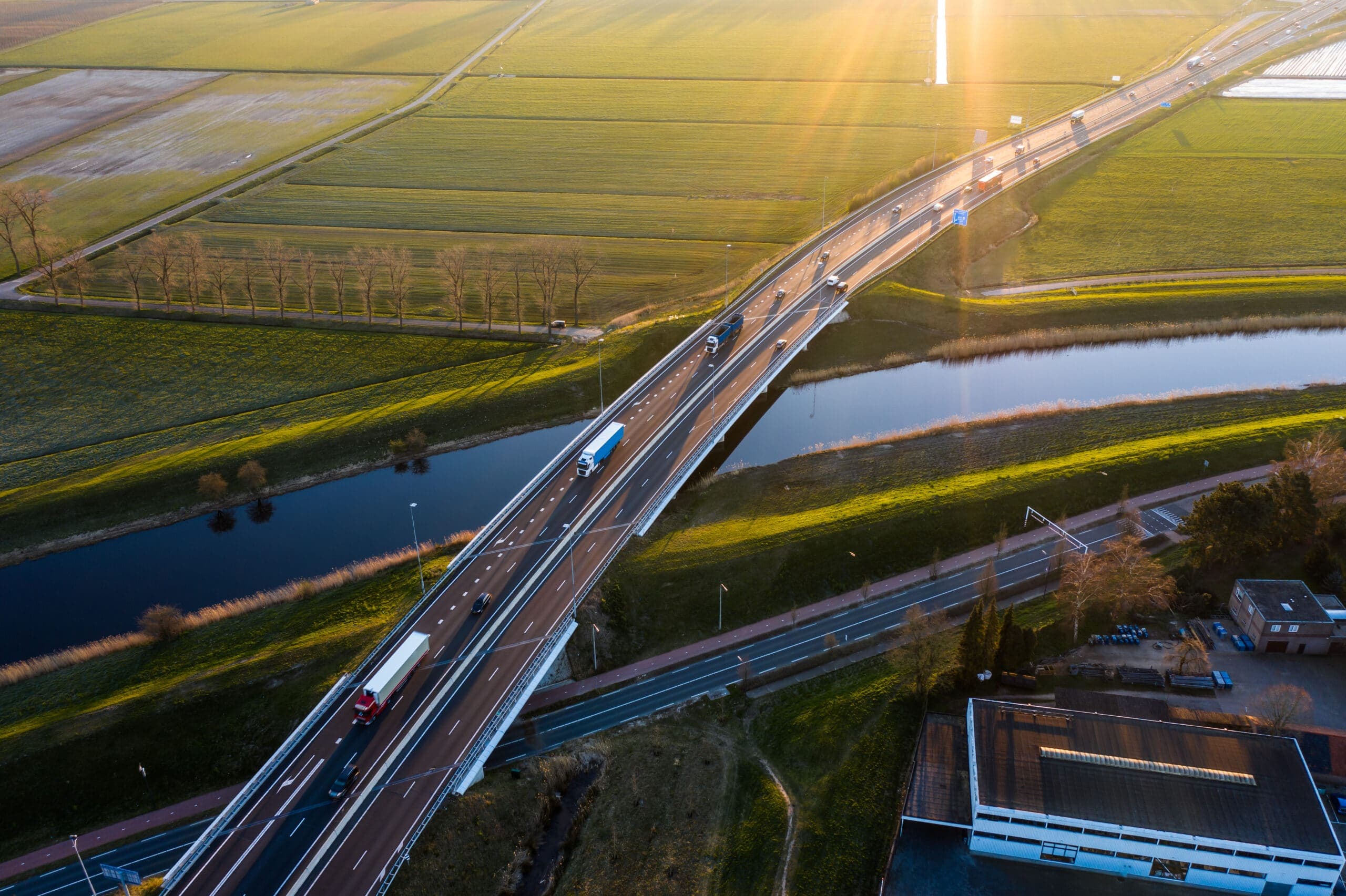 A,Viaduct,Bridge,Crossover,A,Canal,Of,Highway,A59,During